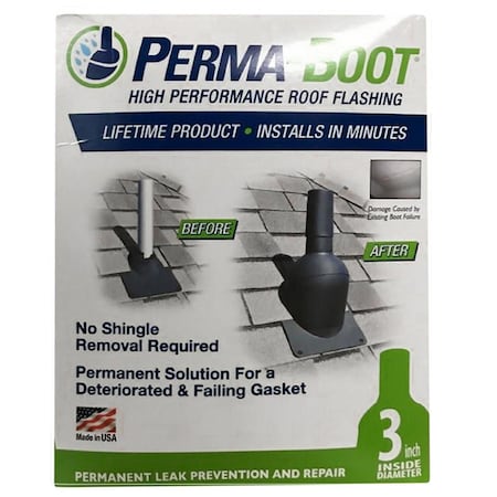 Perma-Boot 7.25 x 8 in. Plastic Roof Flashing, Black PE7397